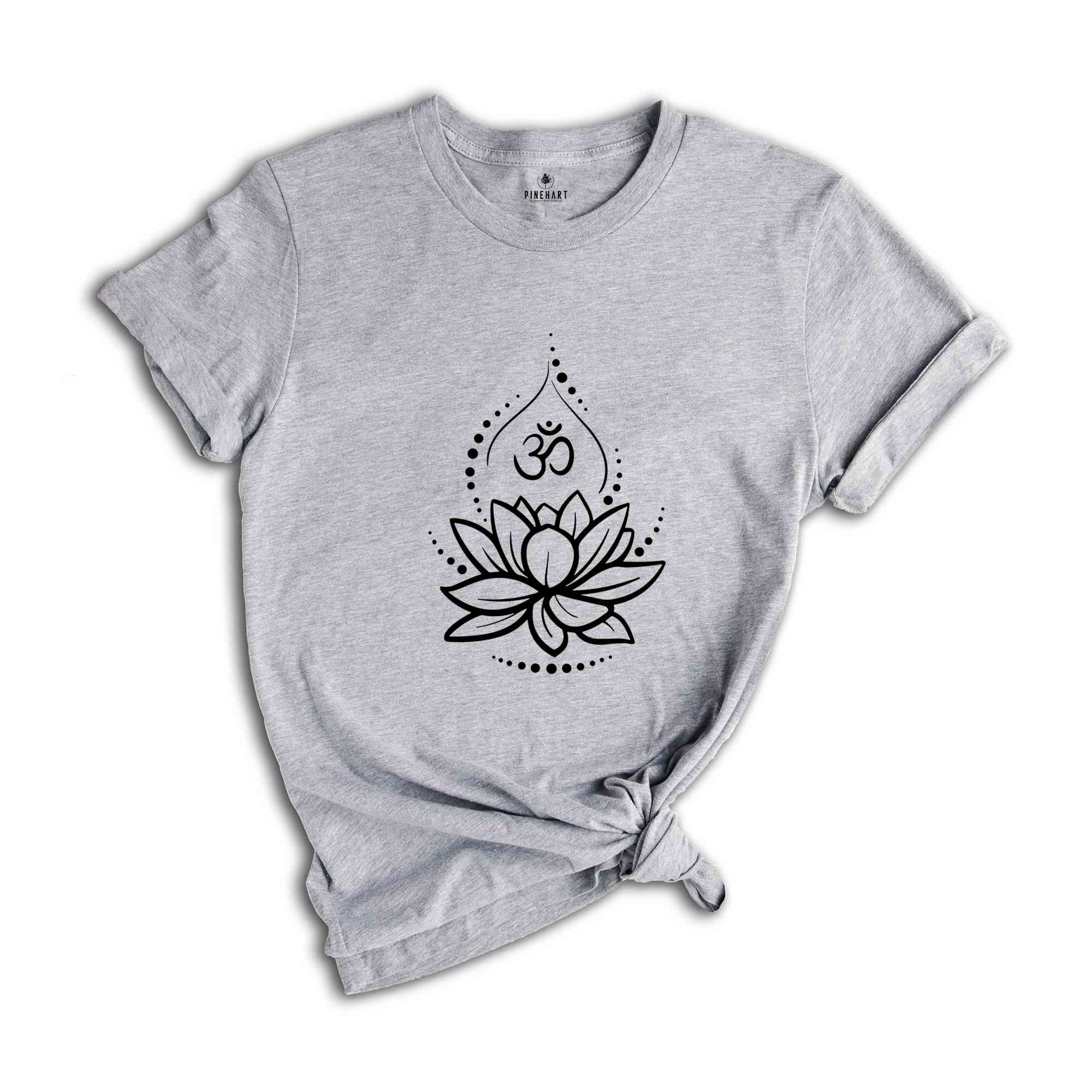 Lotus Flower TShirt, Yoga Graphic Tees, Meditation Shirt, Spiritual T-Shirt, Yoga Lover Shirt, Boho Style Shirt, Gift for Her