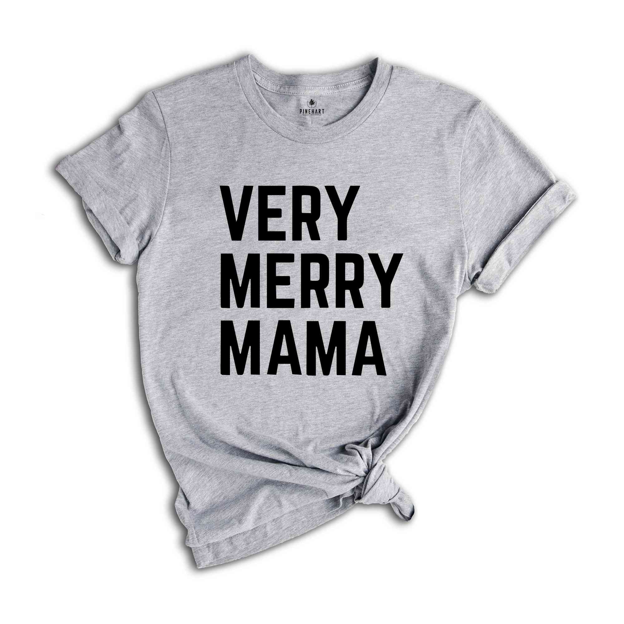 Very Merry Mama Shirt, Mama Christmas T-Shirt, Christmas 2024 Tee, Christmas Family Match