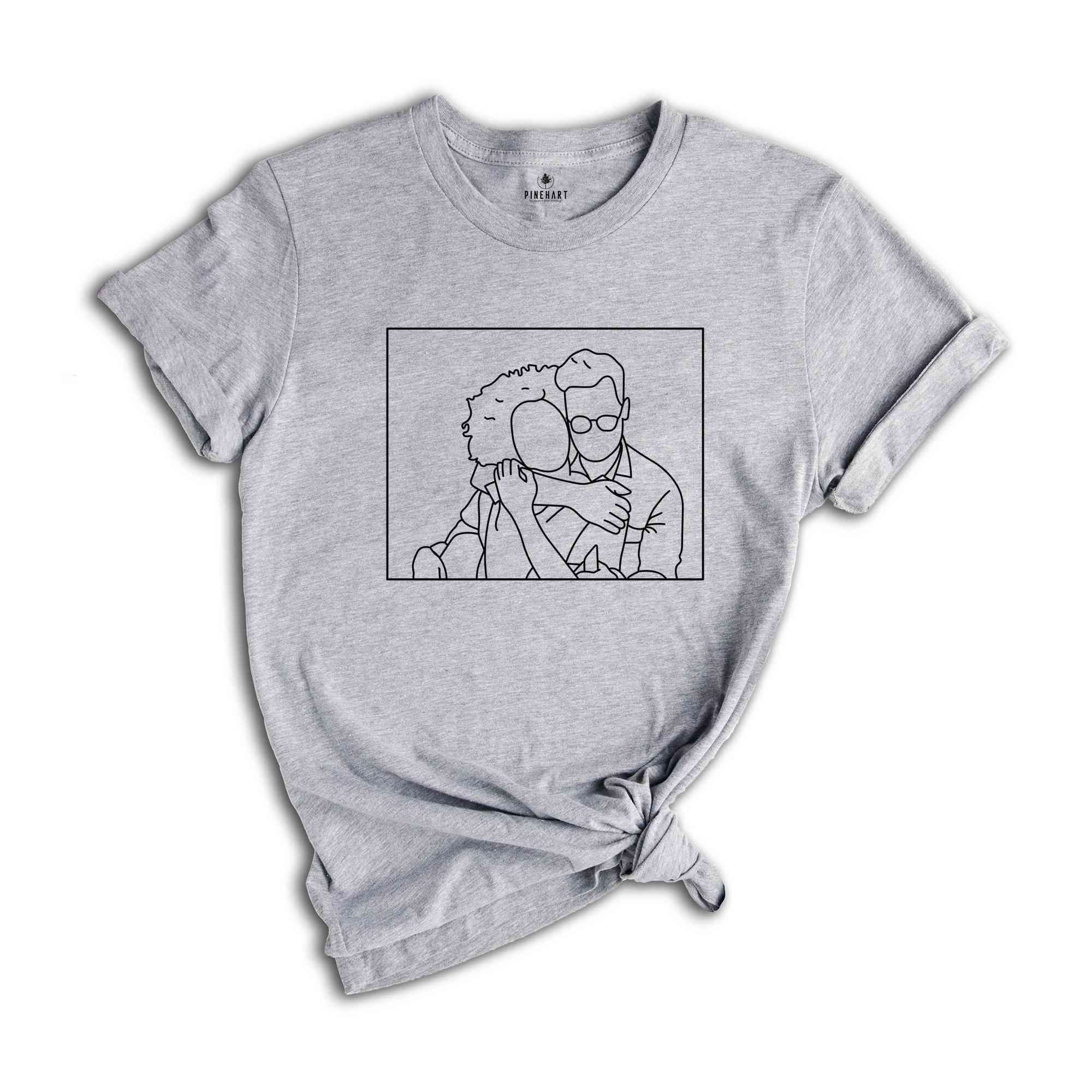 Custom Photo Shirt, Custom Couple Shirt, Couple Matching Shirt, Lineart Custom Shirt, Family Photo Shirt, Valentines Personalized Tee