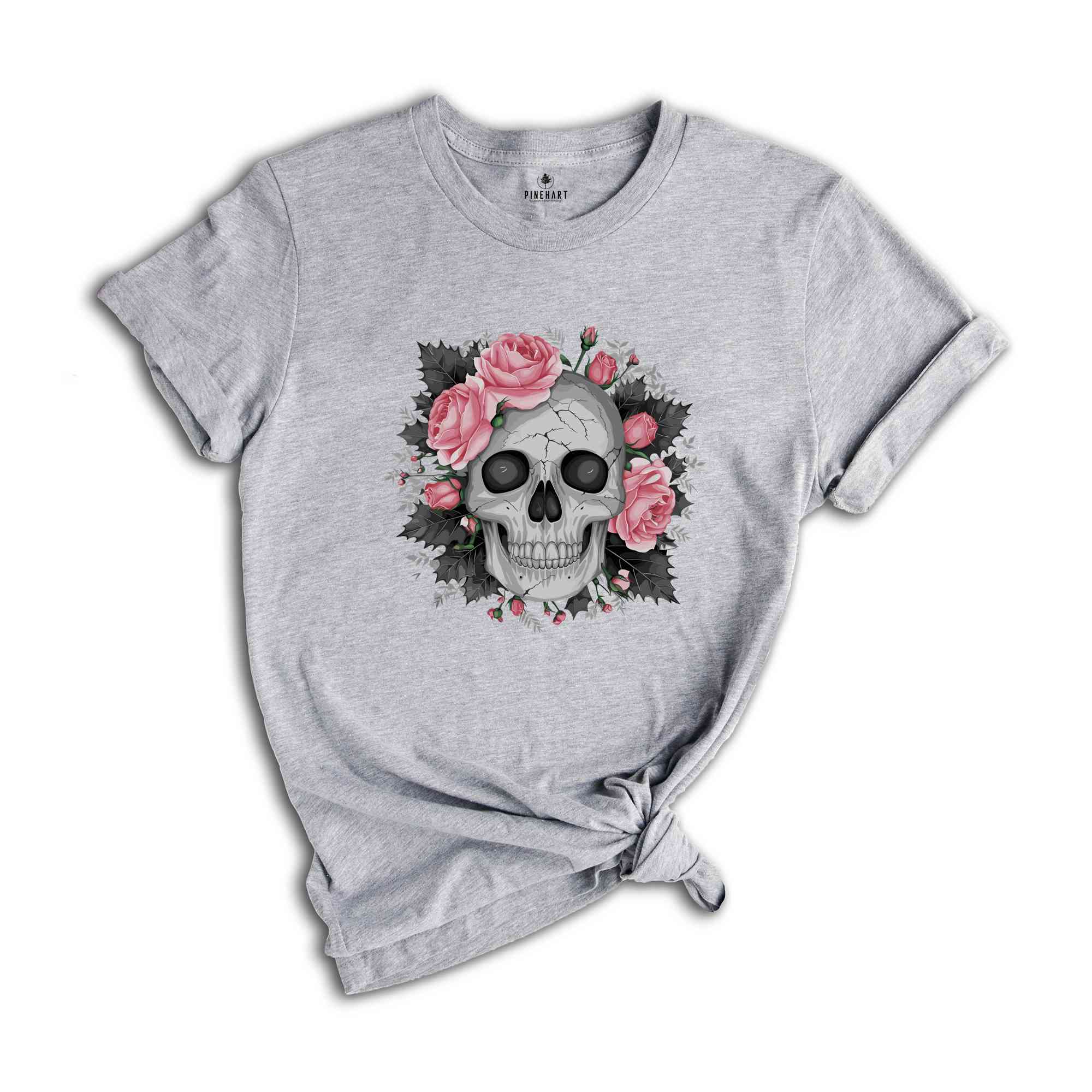 Skeleton shirt, Flowers shirt, Vintage Mom Shirt, Halloween shirt, Halloween Funny Shirt, Spooky Shirt, Pink Roses Shirt, Ghost Shirt