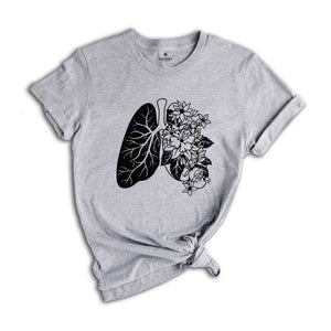 Anatomical Lung Shirt, Therapist Shirt, Floral Lungs Shirt, Respiratory Shirt, Nurse Shirt, Lung T-Shirt, Breathe Shirt