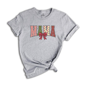 Retro Mama Christmas Shirt, Mama Bow Shirt, Mom Life Christmas, Christmas Gift For Mom, Christmas Shirt, Women's Christmas Shirt