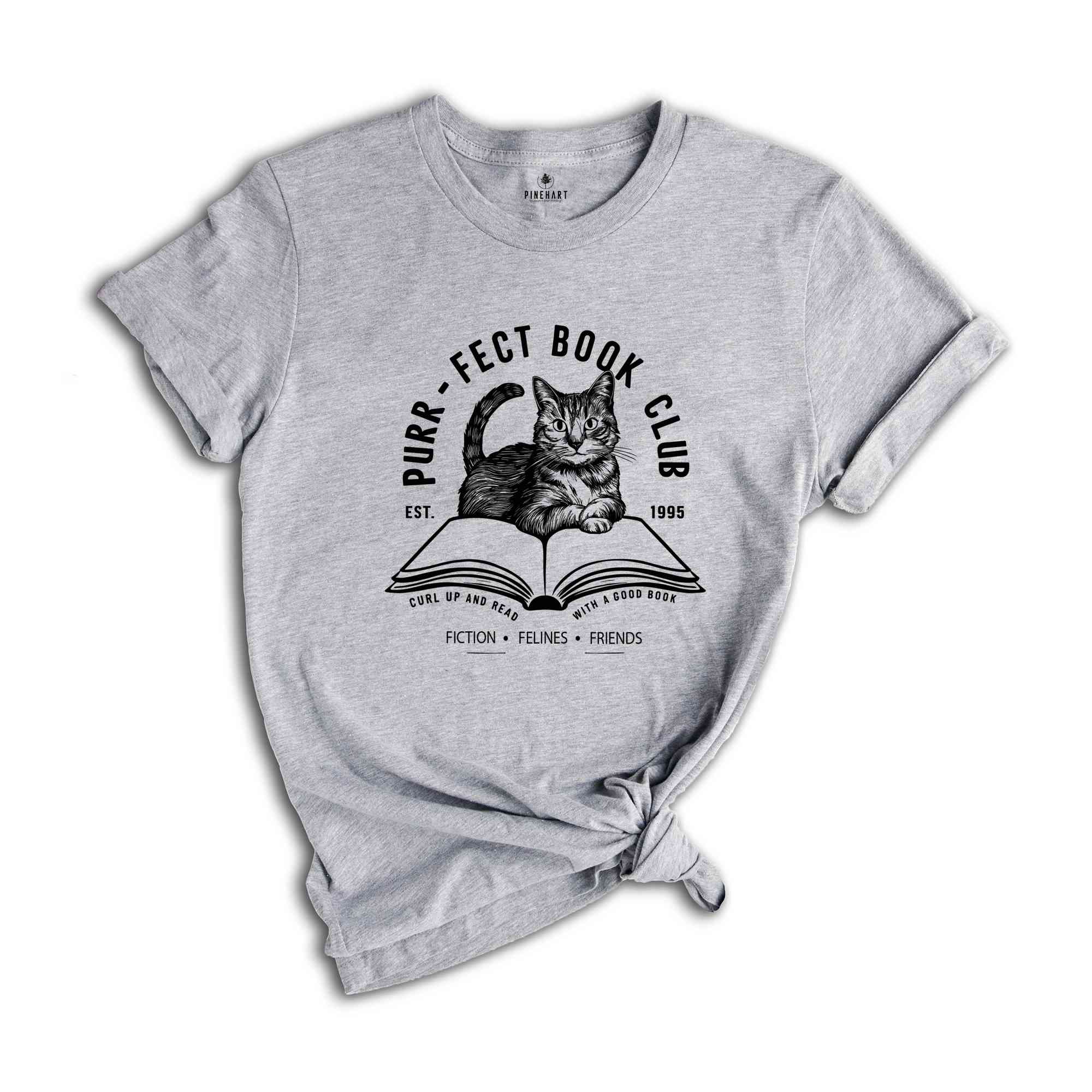 The Purr-fect Cat Bookish Shirt, Book Club T-shirt For Cat Lovers, Reading t-shirt, Books Reading, Gift for Cat Lover, Book lover gift