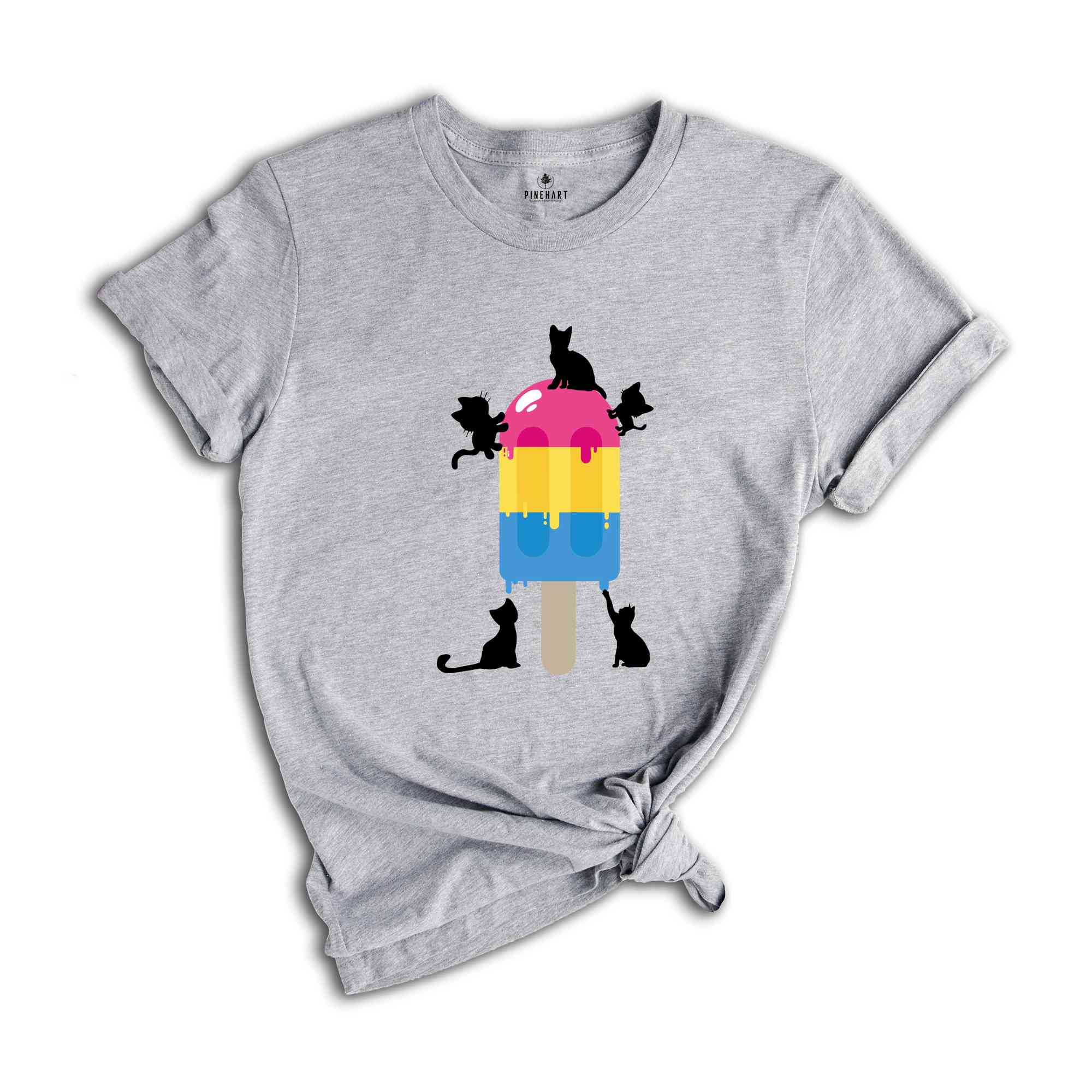 Ice Cream Pride Cat Shirt, Trans Pride T-shirt, Pride Ally Shirt, Funny Gay Shirt, Rainbow Colors Cat Tee, Pride Outfit