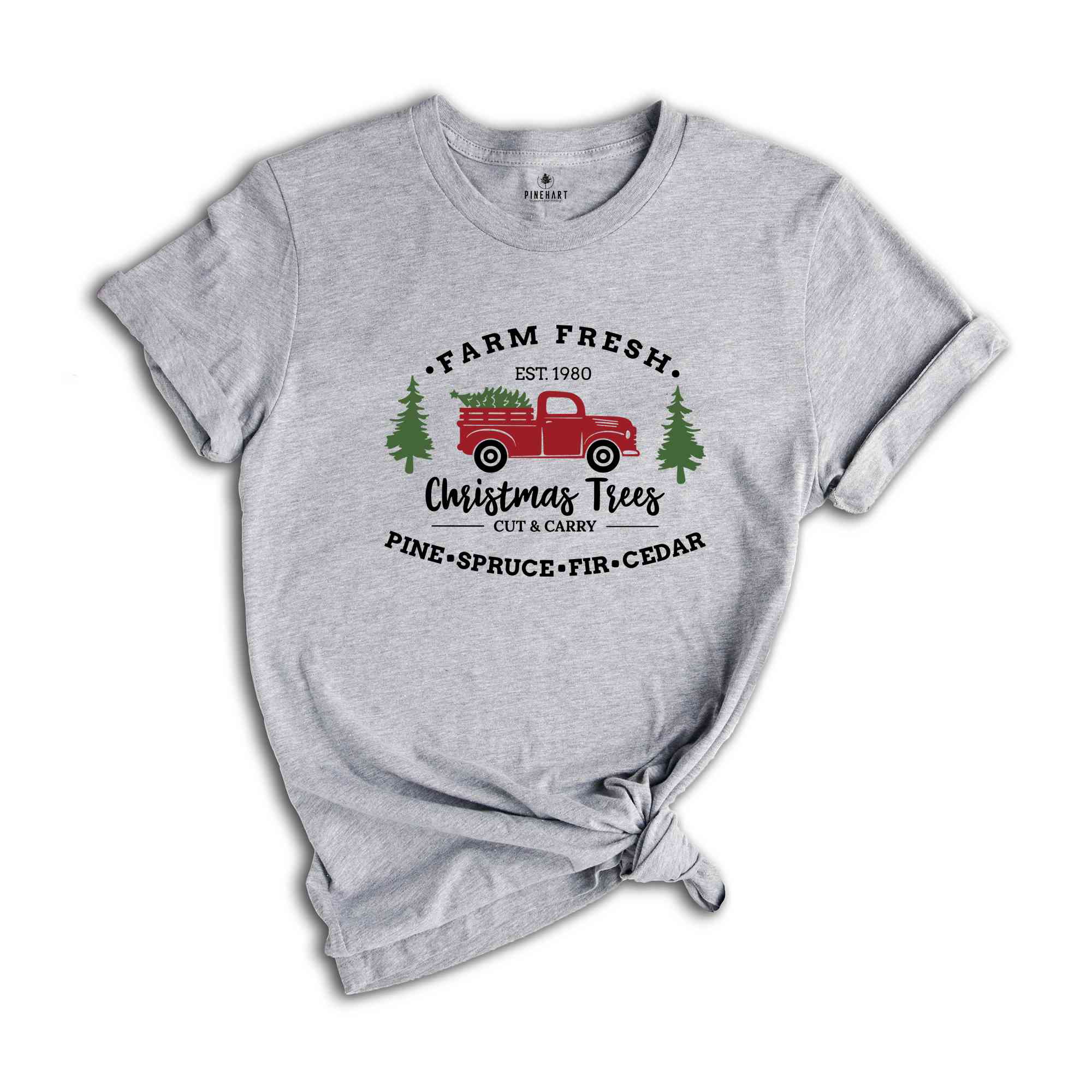 Farm Fresh Truck Shirt, Retro Truck Shirt, Christmas Tree Shirt, Christmas Tree T-Shirt, Winter Holiday Apparel, New Year Shirt, Xmas Gift