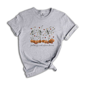 Fall Beeze And Autumn Leaves Shirt, Skeleton Autumn Shirt, Skeleton Shirt, Fall Vibes Shirt, Thankful Shirt, Pumpkin Spice Shirt