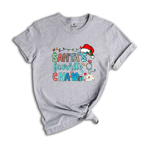 Santa's Favorite CNA Shirt, Nurse Assistant Shirt, Gift for Nurse, CNA Gift, Christmas Gift, Gift for Mom, Nursing Life Shirt