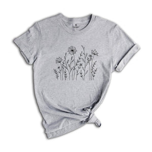 Wildflower Shirt, Wildflowers T-Shirt, Floral T-Shirt, Flower Shirt, Gift for Women, Gift for mom, Ladies Tee, Nature Tee, Flower Lover Tee