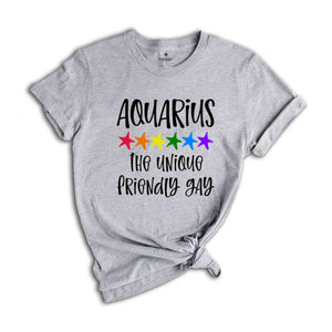 Aquarius The Unique Friendly Gay Zodiac Shirt, LGBT Pride Shirt, Aquarius Shirt, Gift For Gay Shirt, Gay Pride Shirt, Gay Zodiac Shirt