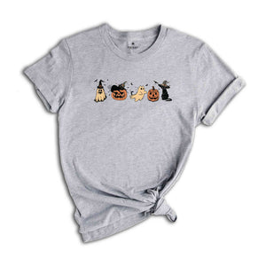 Halloween Ghosts And Cats Shirt, Halloween Ghost Tee, Spooky Season Cat Tee, Halloween Cute Shirt, Halloween Gifts For Cat Lovers