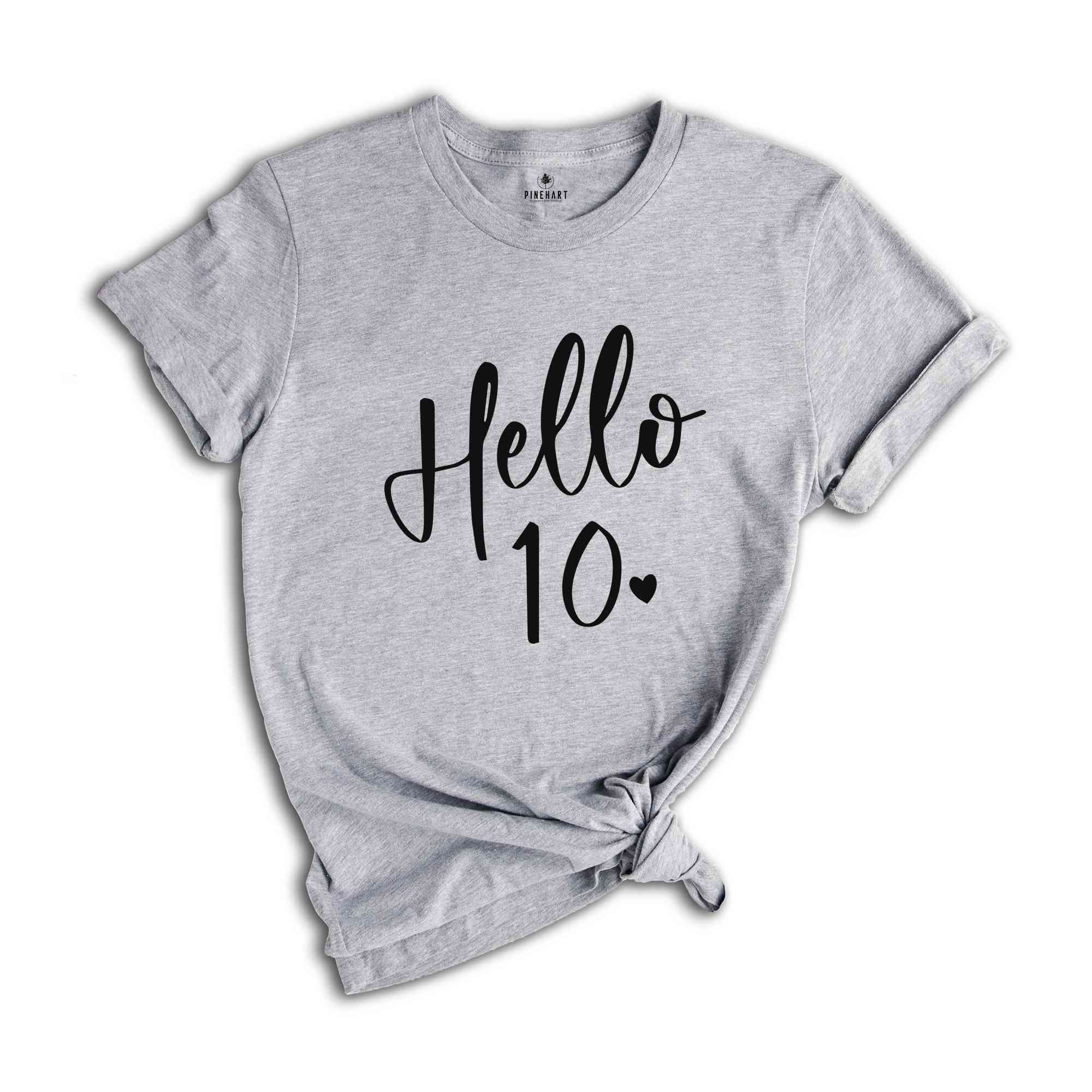 10th Birthday Shirt, Hello 10 Shirt, Ten Birthday Shirt, Tenth Birthday T-shirt, Born 2012 Shirt, 10th Birthday Gift, 10th Birthday Sweater