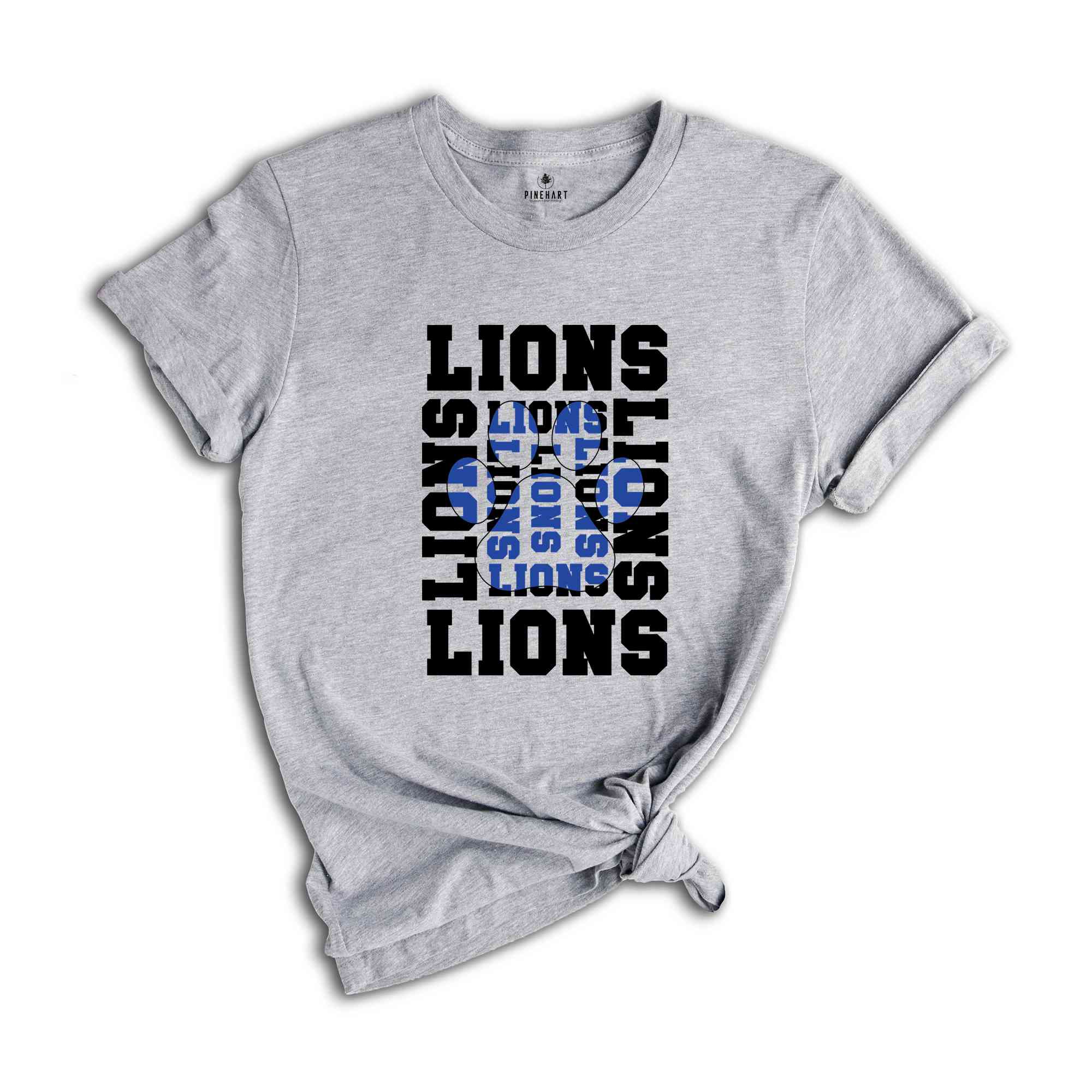 Stacked Lions Paw, Lions Mascot Shirt, Lions Lover Shirt, Lions Cheer Tee, School Spirit Shirt, Lions School Team Shirt,