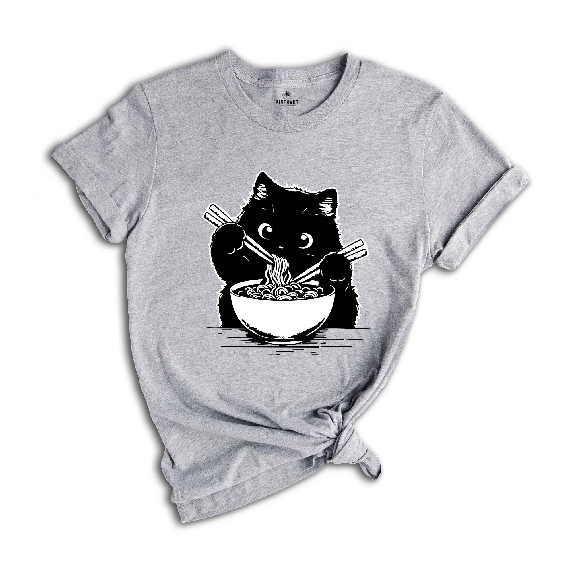 Noodle Cat Shirt, Ramen Cat Shirt, Cat T-Shirt, Cat Mom Shirt, Cat Lover Shirt, Animal Lover Shirt, Cat Lovers Tee, Gift for Mom