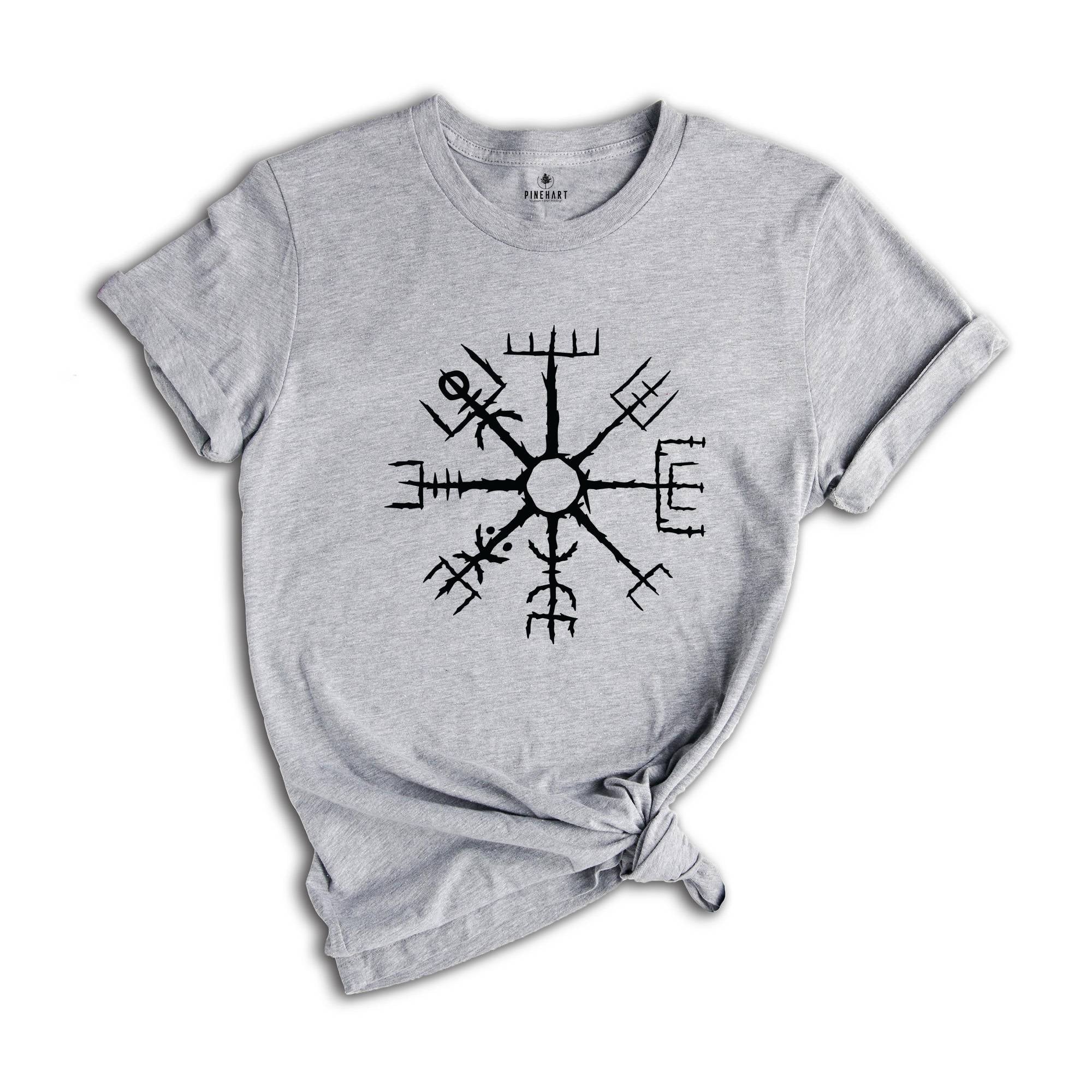 Vegvisir Shirt , Norse Mythology , Icelandic ,Nordic Icelandic Compass , Iceland Symbol,Iceland Travel Gifts ,Runic Compass ,Nordic Shirt