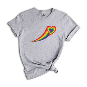 Rainbow Heart Shirt, Pride Heart Shirt, LGBT Shirt, LGBT Shirt Funny, Women Pride Tee, Gay Heart Shirt