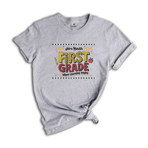 Custom First Grade Teacher Shirt, Teacher Tee, Personalized Teacher, Teacher Appreciation, Back to School, New Teacher Gift