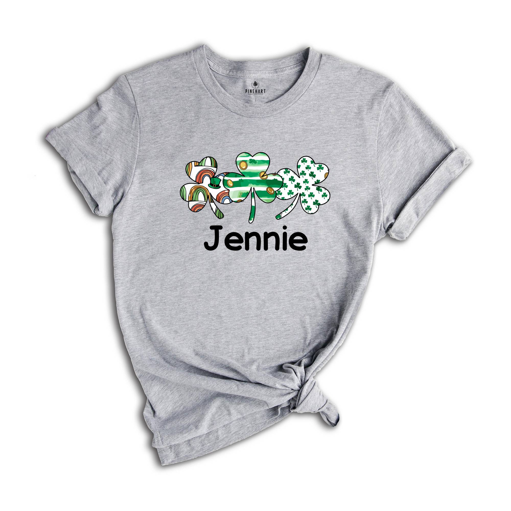 Custom Shamrock Name Shirt, Custom Name St Patrick's Day, Personalized Clover Shirt, Irish Shirt, Lucky Shirt, Shamrock Shirt, Custom Name