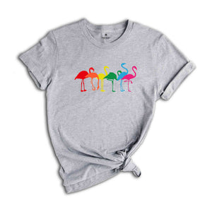 Cute Flamingo Rainbow Shirt, Cute Anime Rainbow Gift, Gay Pride LGBTQ Shirt, Lesbian Gift, Funny LGBT Shirt