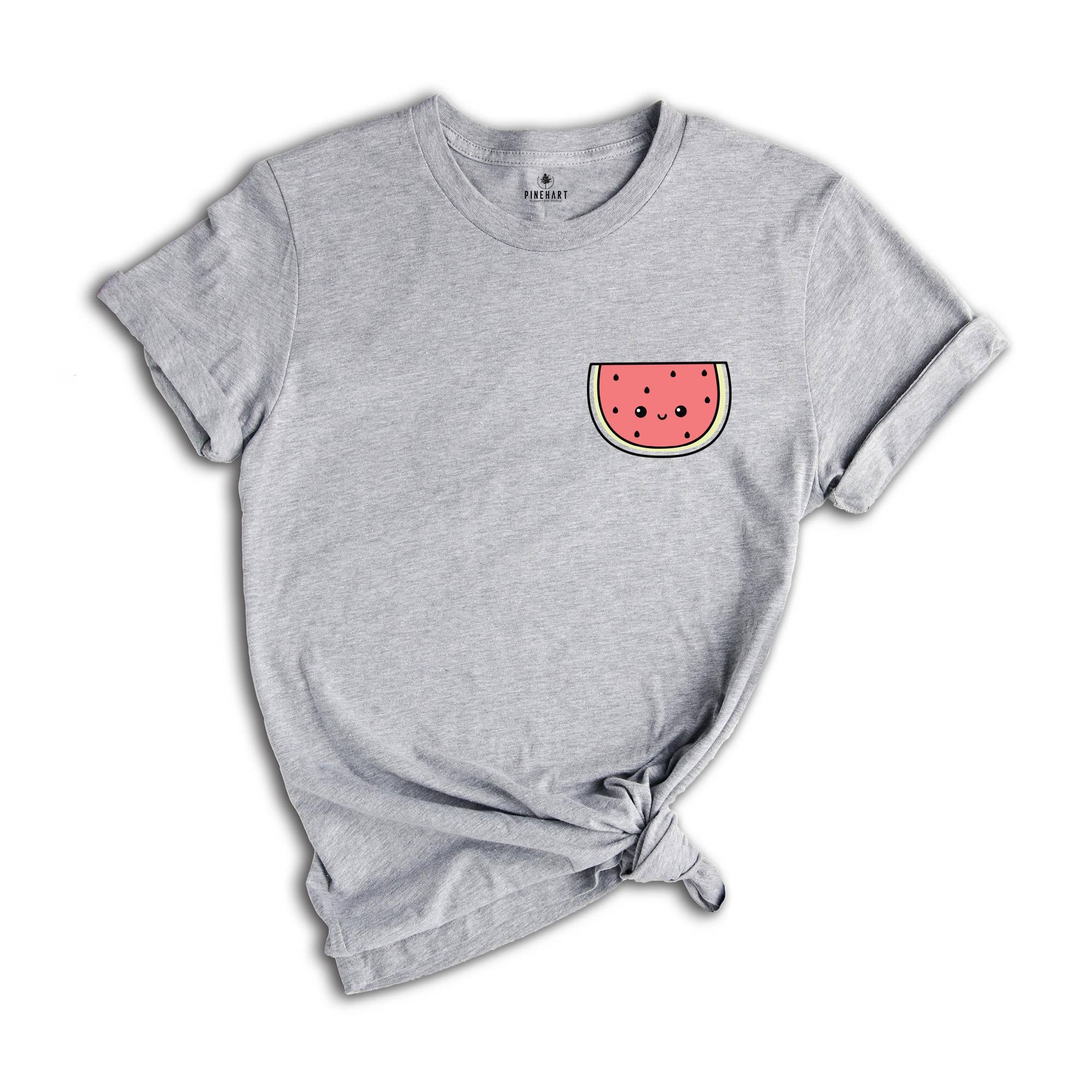 Adorable Pocket Watermelon Shirt, Summer Vibes Shirt, Harajuku Clothing, Watermelon Boho Shirt, Funny Summer Shirt Japanese Watermelon,