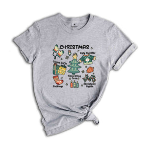 Retro Christmas Shirt, Christmas Shirt, Ugly Sweater Shirt, Giving Gift Shirt, Socking Shirt, Christmas Lights, Decorating Tree