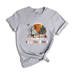 Happy Hallothanksmas Shirt, Happy Thanksgiving Tee, Thanksgiving Skeletons Shirt, Fall Shirt, Holiday Season Shirt, Autumn Tshirt