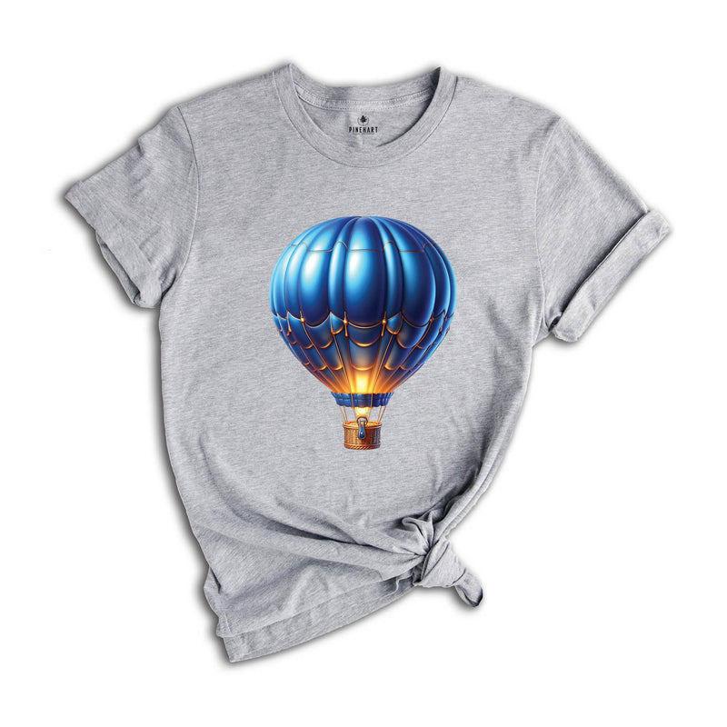 Hot Air Balloon Shirt, Vintage Hot Air Balloon Shirt, Vintage Blue Balloon Shirt, Hot Air Balloon Gift, Watercolor Airship Shirt