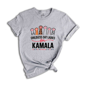 Childless Cat Ladies For Kamala Shirt, Kamala Harris 2024 President Shirt, Cat Mom Shirt, Kamala Rally Shirt, Cat Ladies Kamala Shirt