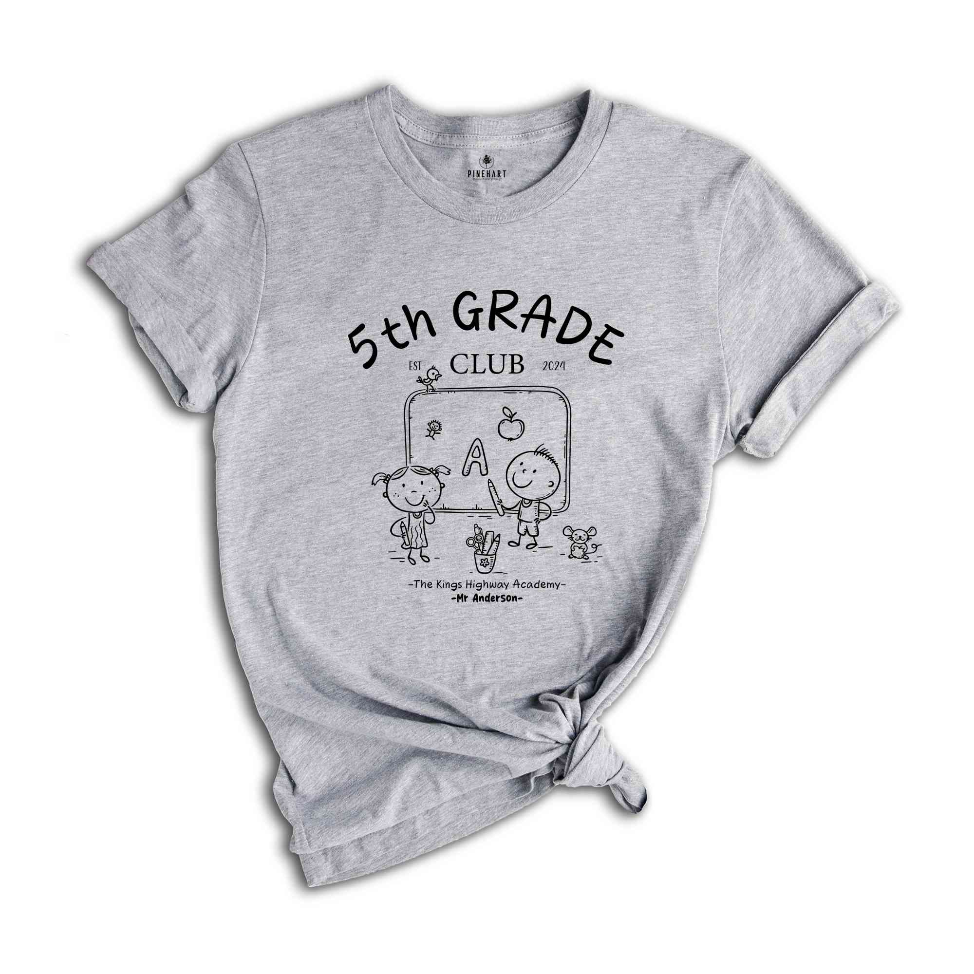 Custom Fifth Grade Teacher Shirt, Back to School Custom Name Tee, 1st 2nd 3rd 4th 5th Grade Teacher T-Shirt, Fifth Grade Shirt