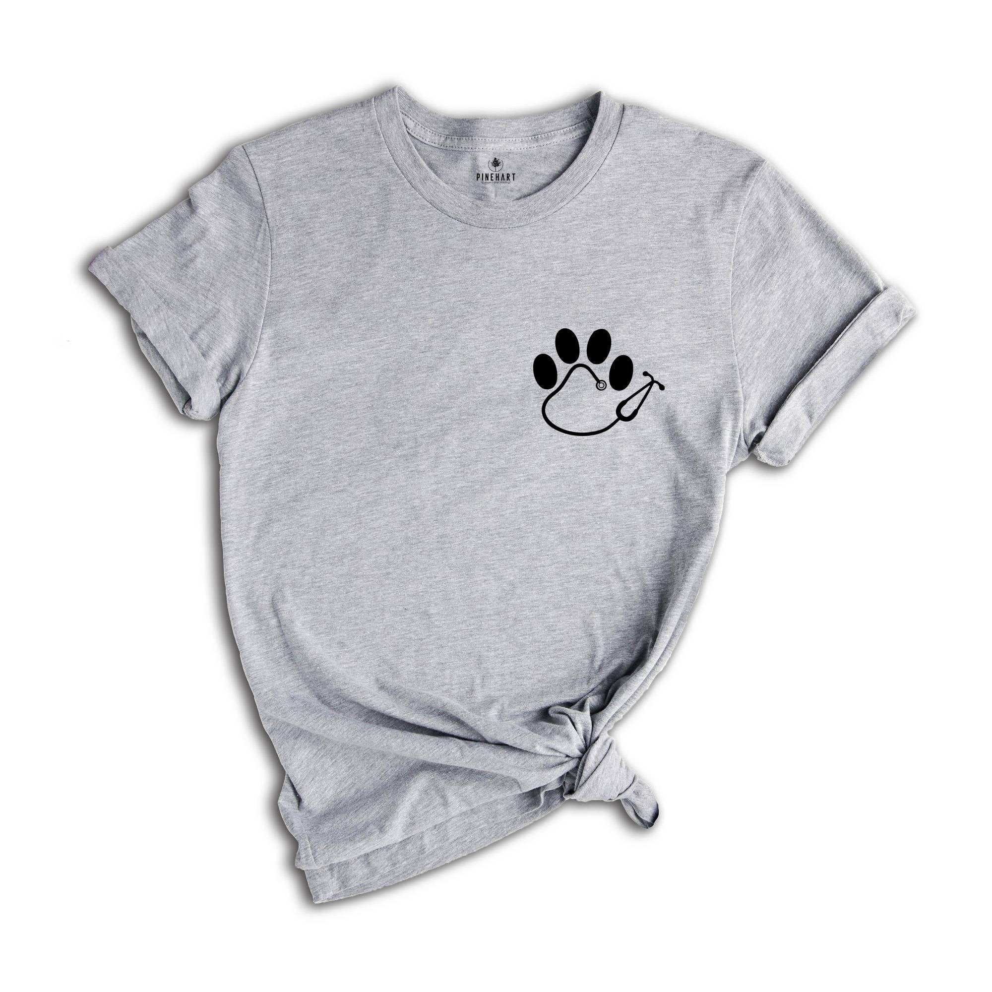 Pocket Vet Tech Shirt, Paw Prints Shirt, Veterinary Technician Gift Tee, Vet Graduation Gift, Vet Tech Week Shirt, Veterinarian Gift