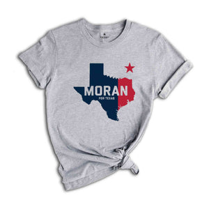 Nathaniel Moran for Texas 2024 Congressional Elections Campaign T-Shirt, Nathaniel Moran for Congress 2024 November Elections Tee