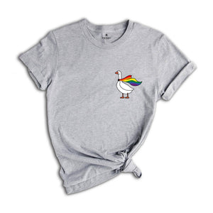 Rainbow Goose Shirt, LGBTQ Shirt, Pride T Shirt, Gay Shirt, Transgender Shirt, Human Rights Shirt, LGBTQ+ T Shirt, Rainbow T Shirt