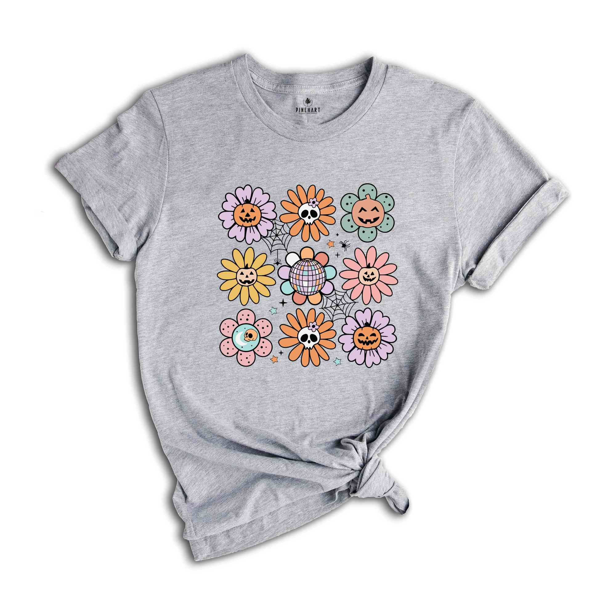 Retro Pumpkins And Flowers Shirt, Pumpkins Shirt, Halloween Shirt, Halloween Vibes Shirt, Fall Vibes Shirt, Retro Fall Shirt, Pumpkin Flower