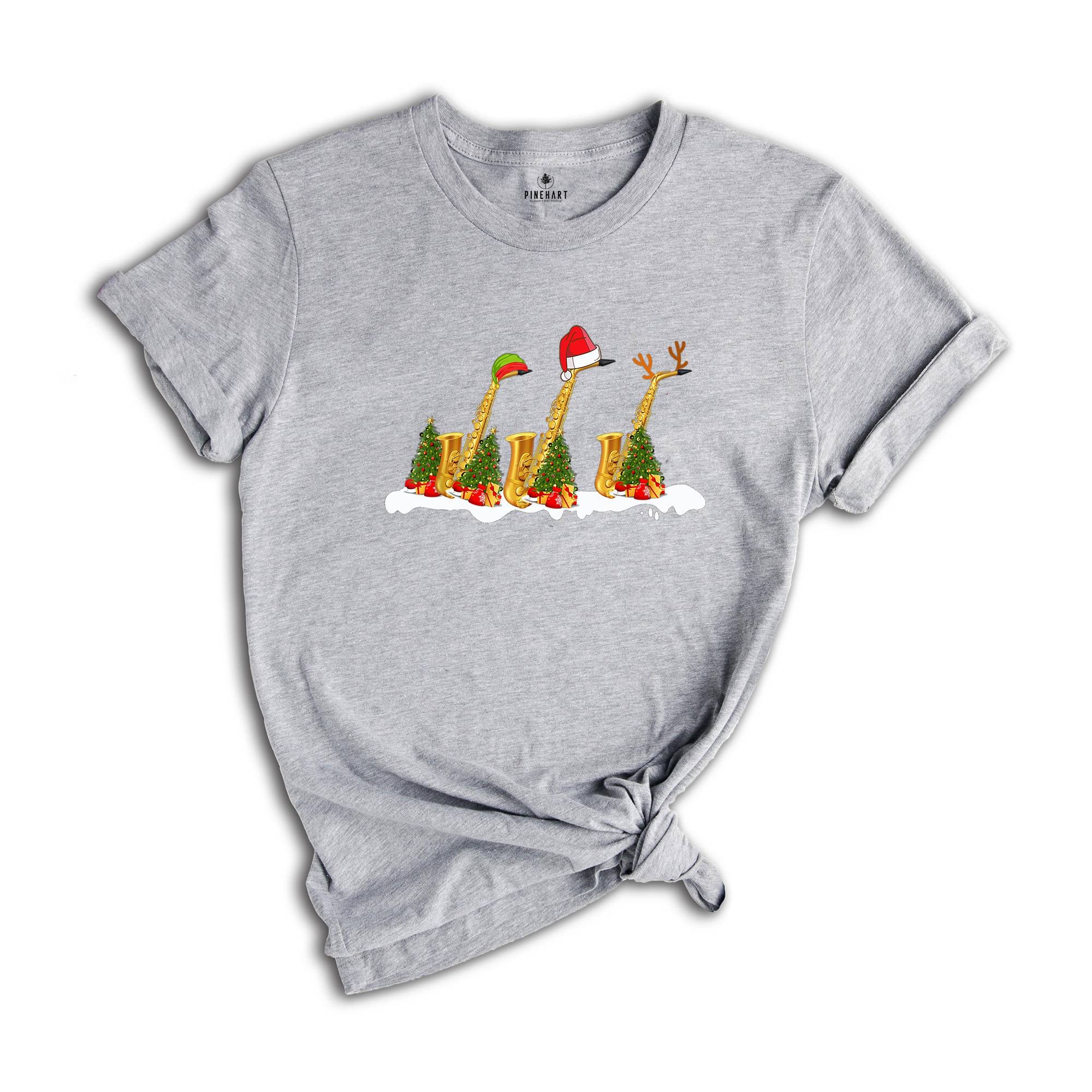 Saxophone Christmas Lights Shirt, Saxophone T-Shirt, Christmas Saxophone Tee, Musician Shirt, Christmas Lights Shirt