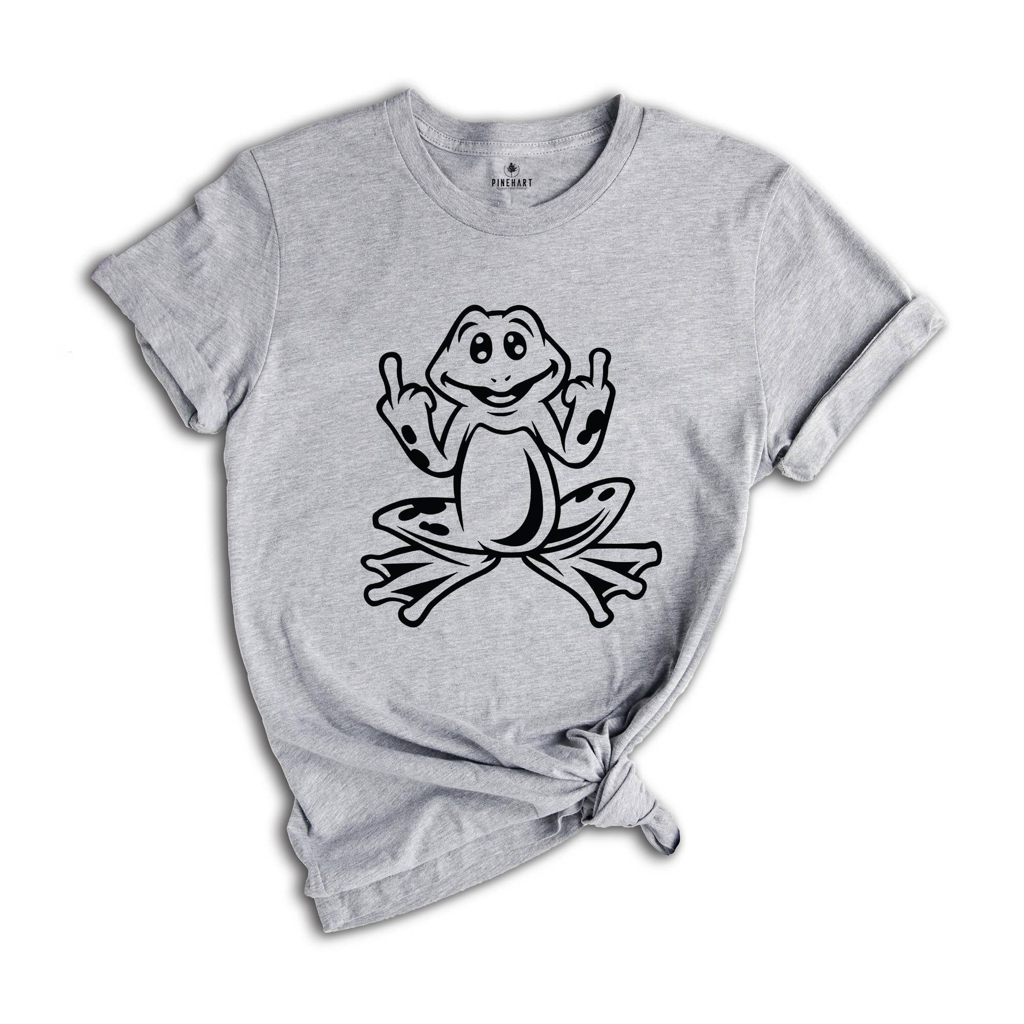 Frog Middle Finger Shirt, Animal T-Shirt, Cute Frog Shirt, Frog Clothes, Frog Lovers Shirt, Middle Finger Shirt, Humor Frogs Tee