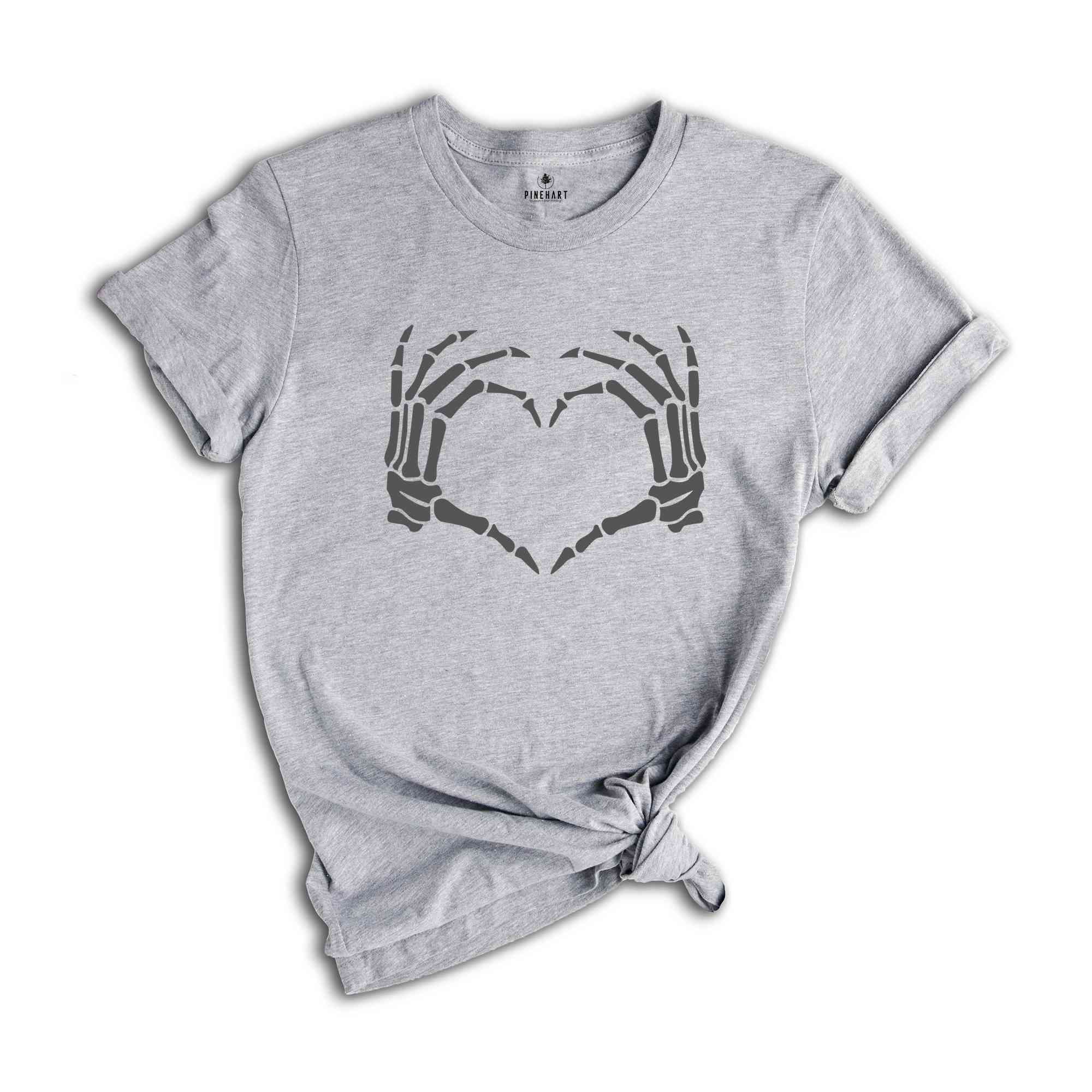 Skeleton Hand Heart Shirt, Skeleton Halloween Shirt, Halloween Shirt, Spooky Season Shirt, Halloween Gift, Spooky Shirt, Fall Love Shirt