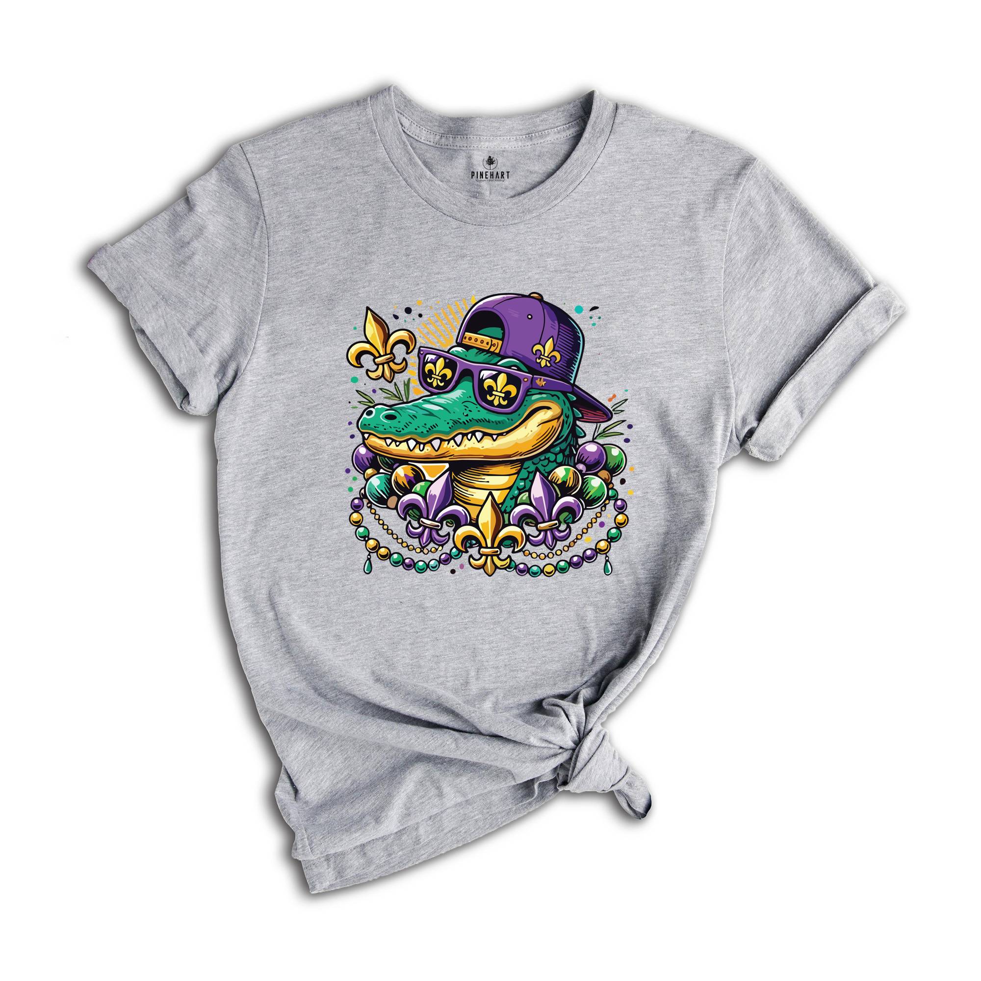 Mardi Gras Alligator Shirt, Mardi Gras Vibes Shirt, Mardi Gras Shirt, Fat Tuesday Shirt, Louisiana Shirt, Beads Shirt, Carnival Shirt