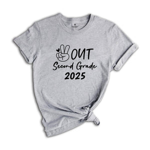 Peace Out Second Grade 2025 Shirt, End Of The School Shirt, Last Day Of School Shirt, Kids Graduation Shirt, Tie Dye Shirt, 2nd Grade Shirt