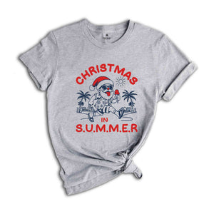 Christmas In Summer Shirt, Beach Christmas Tee, Xmas Vacation Tee, Summer Xmas Shirt, Summer Vibe Shirt, Summer Santa Shirt