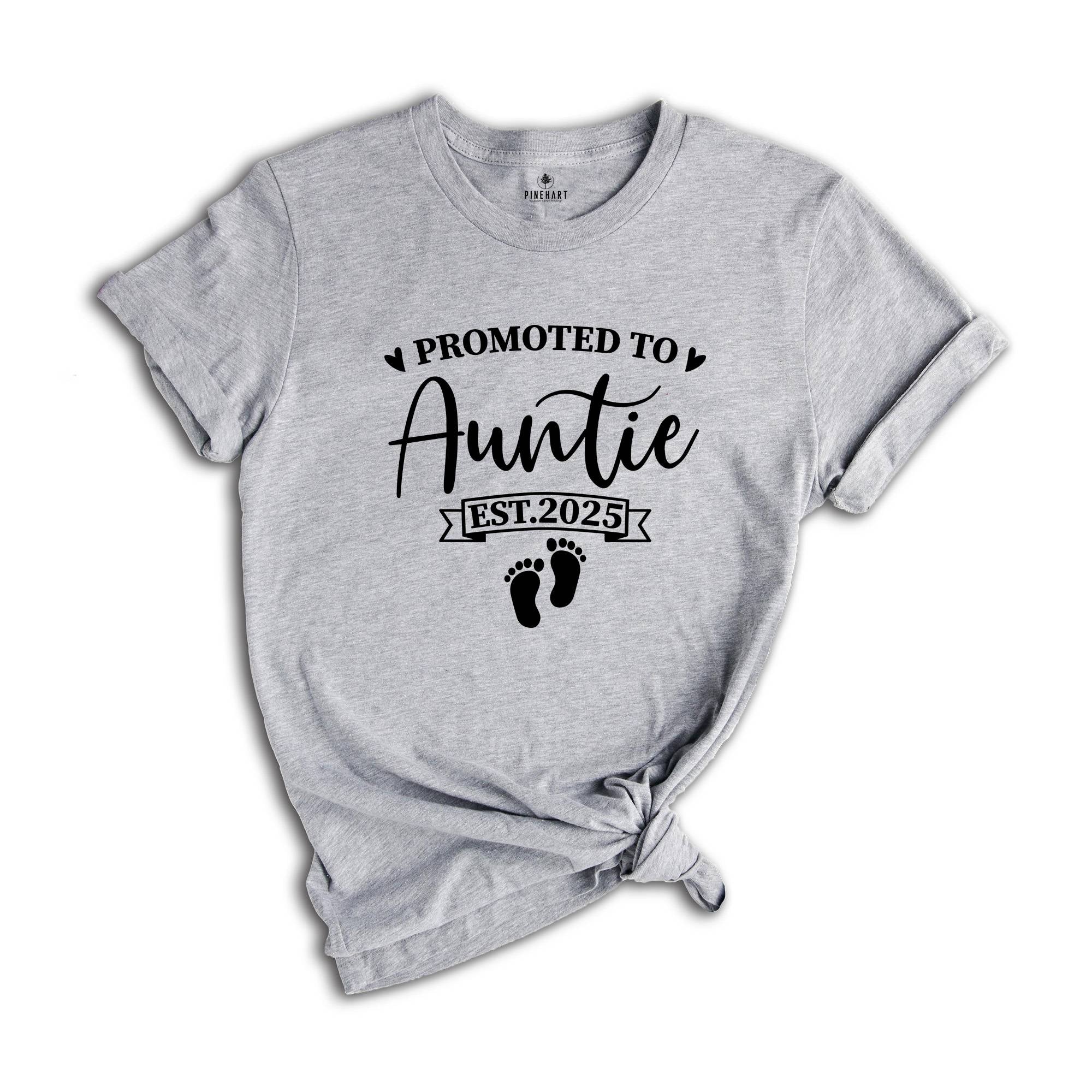 Baby Announcement, Promoted to Auntie, Promoted to Uncle Est. 2025, New Aunt Shirt, New Uncle Shirt, Pregnancy Reveal, Baby Reveal Shirts