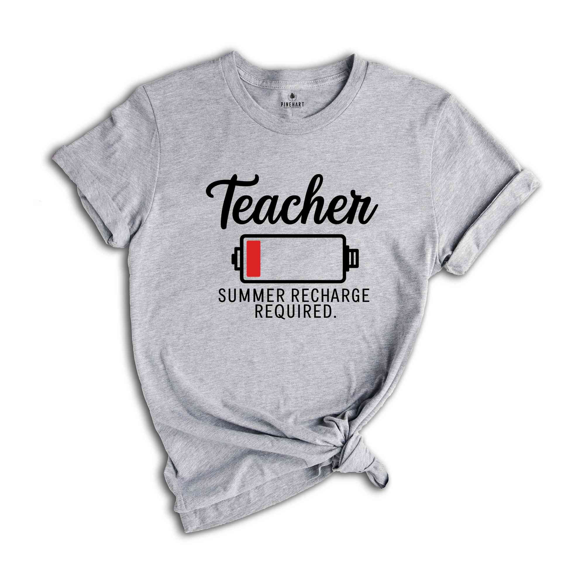 Teacher Summer Recharge Required Shirt, Teacher Vacation Shirt. Teacher Gifts, Gift For Teacher, Teacher Shirt, Vacation Shirt