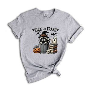 Trick Or Trashy Raccoon Halloween Shirt, Cute Raccoon T-shirt, Retro Raccoon Tee, Halloween Raccoon Tee, Pumpkin Gift