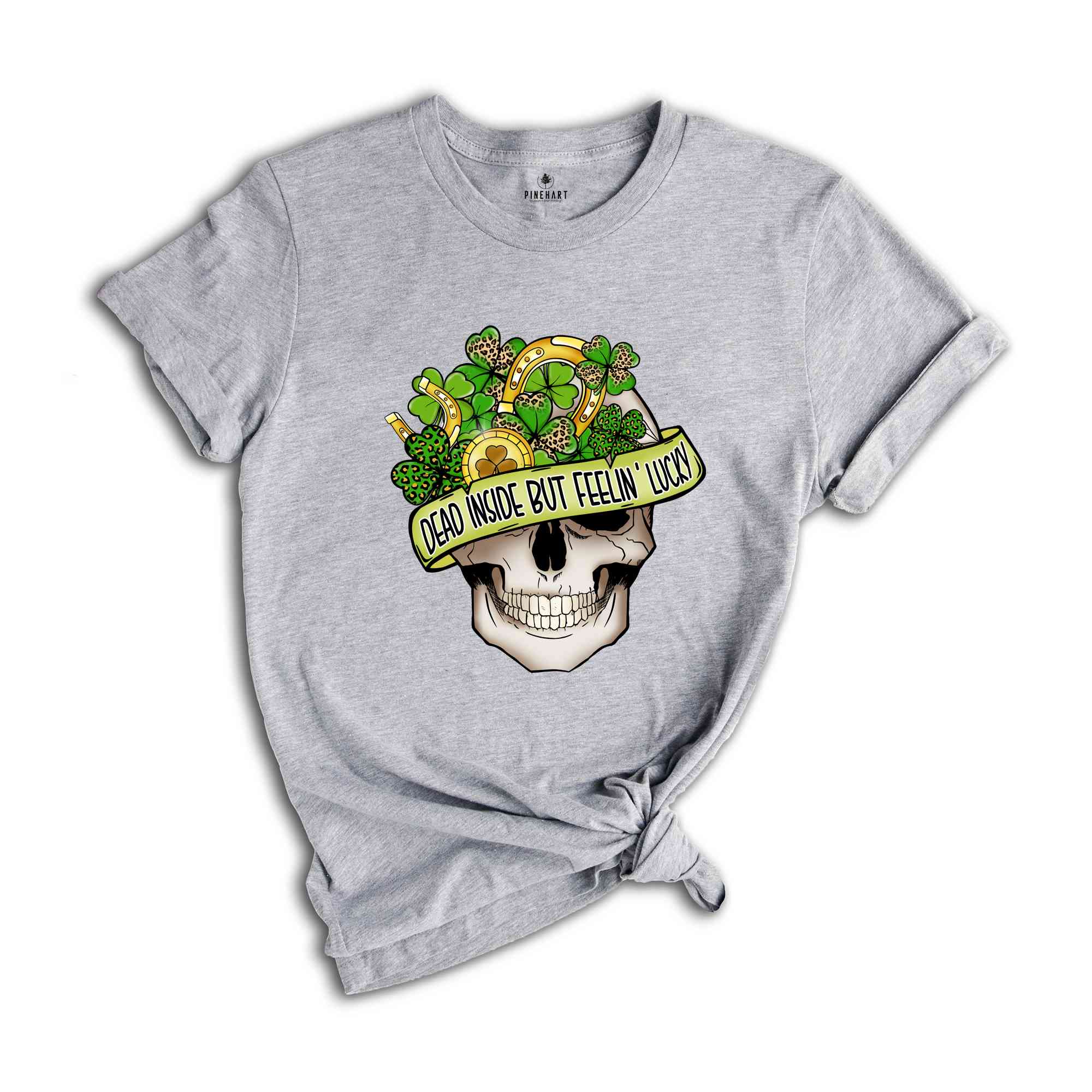 Dead Inside But Feelin Lucky Shirt, Saint Patrick's Day Skull Shirt, Saint Patrick Day Shirt, Feeling Lucky Shirt