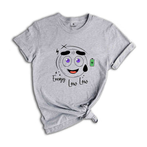 Energy Low Shirt, Hilarious Emoji Shirt, Trendy Funny Face Shirt, Funny Emoji Shirt, Battery Shirt, Funny Gift Shirt, Holiday Face Shirt