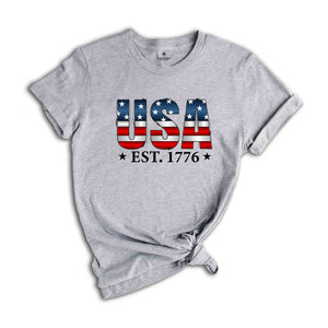 Usa Est.1776 Shirt, Patriotic Shirt, Independence Day Shirt, 4th Of July Shirt, Retro America Shirt, America Lover Tee