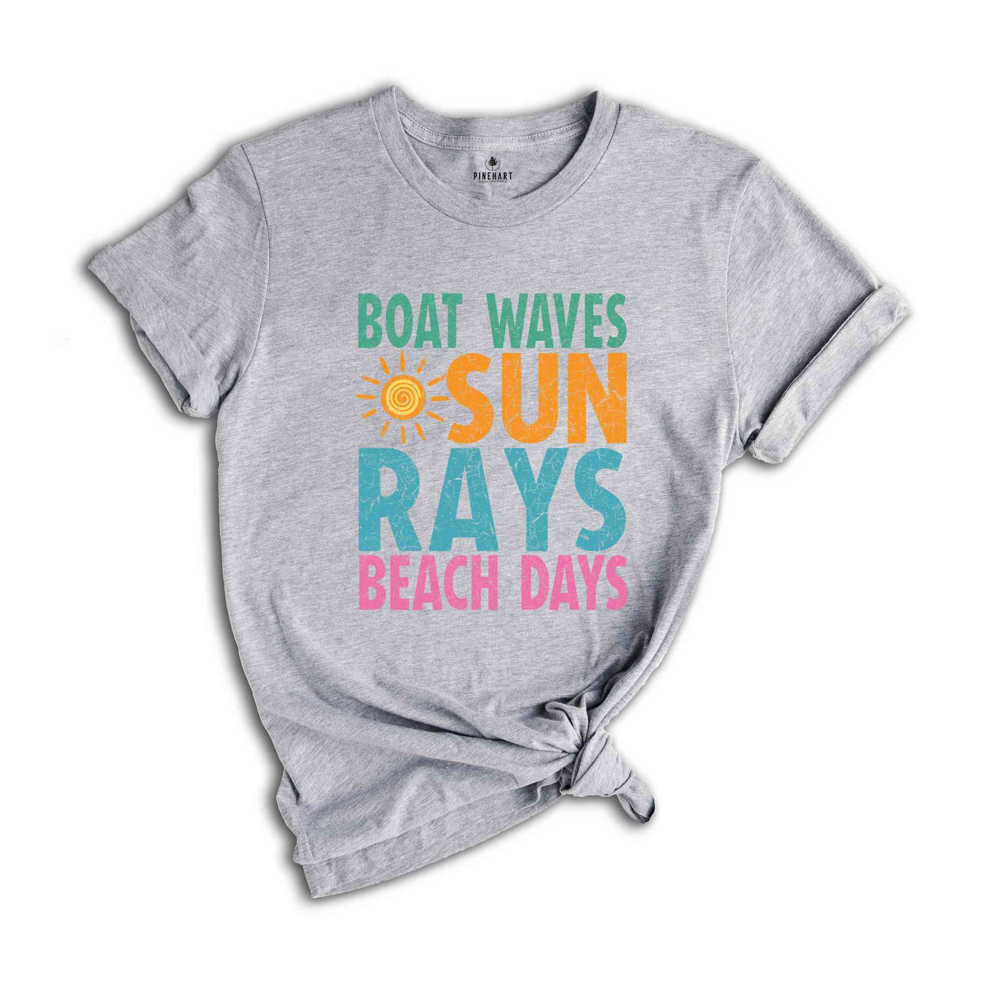 Boat Waves Sun Rays Beach Days Shirt, Summer Shirt, Beach Shirt, Lake Day Shirt, Lake Vacation Shirt, Summer Vibes Shirt, Sunshine Shirt