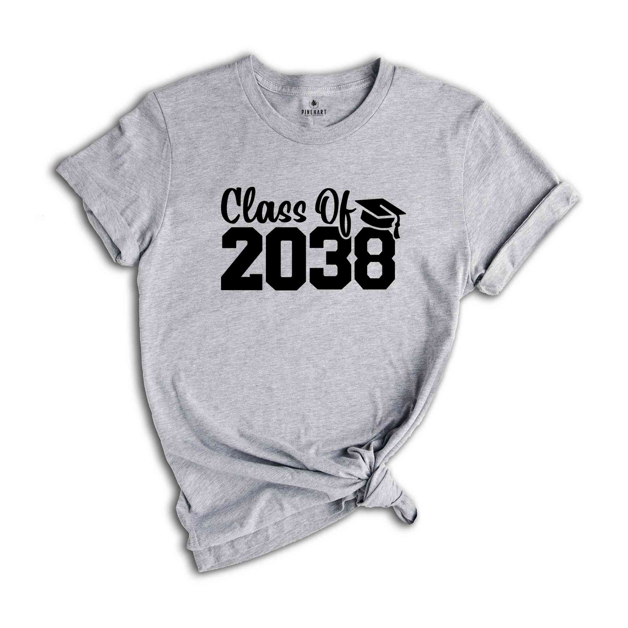 Class of 2038 Shirt, Teacher Shirts, First Day of School, Last Day of School, Graduation, Proud Parents Shirt, Gift for Senior, Gifts