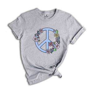 Peace Shirt, Peace Shirt, Floral Peace Sign Shirt, Peace Flower Shirt, Peace and Love Tee, Summer Shirt, Peace Sign Shirt