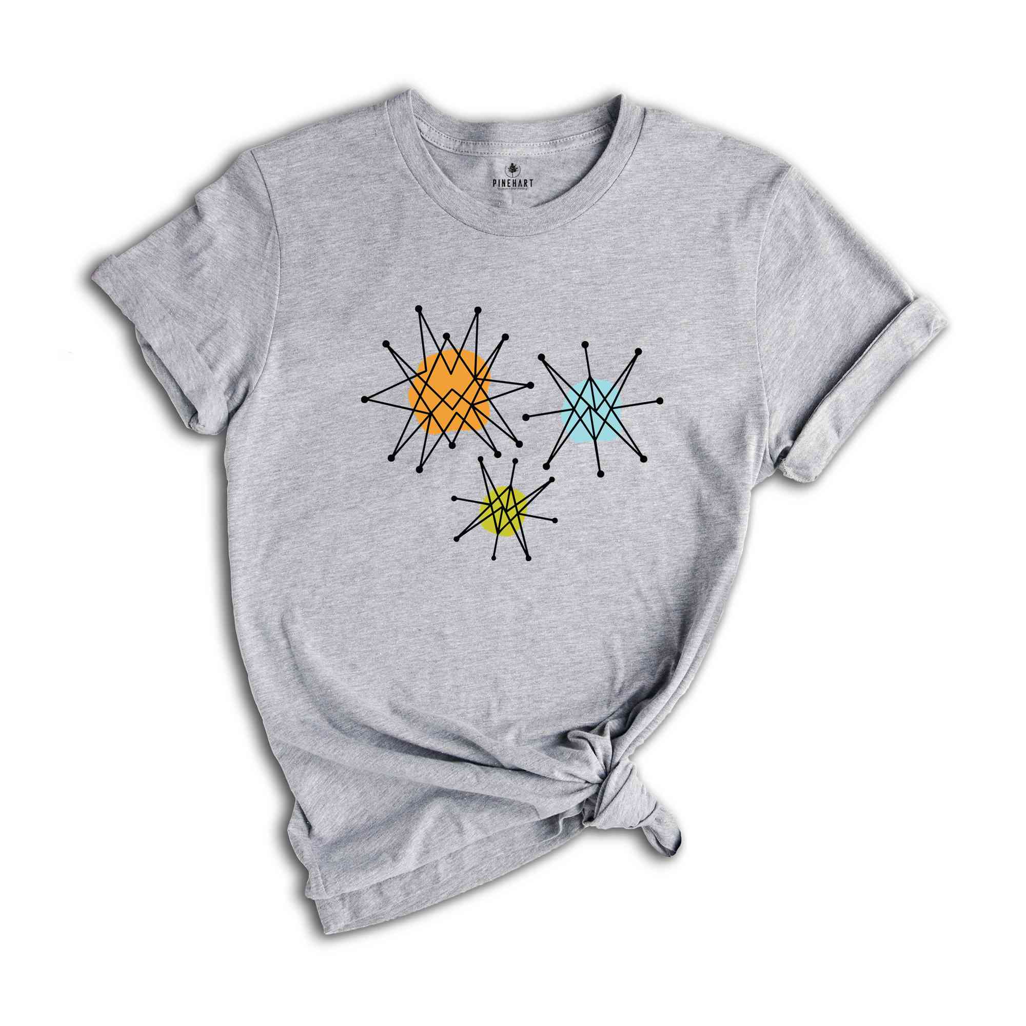 Vintage Franciscan Starburst Shirt, Atomic Mid Century Sunbursts Shirt, Space Shirt, Modern Americana Shirt, Outerspace Shirt