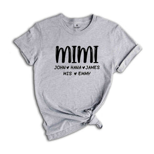 Custom Mimi Shirt, Mother’s Day Shirt, Mom Shirt, Baby Mom Shirt, Custom Names Shirt, Birthday Mom Shirt