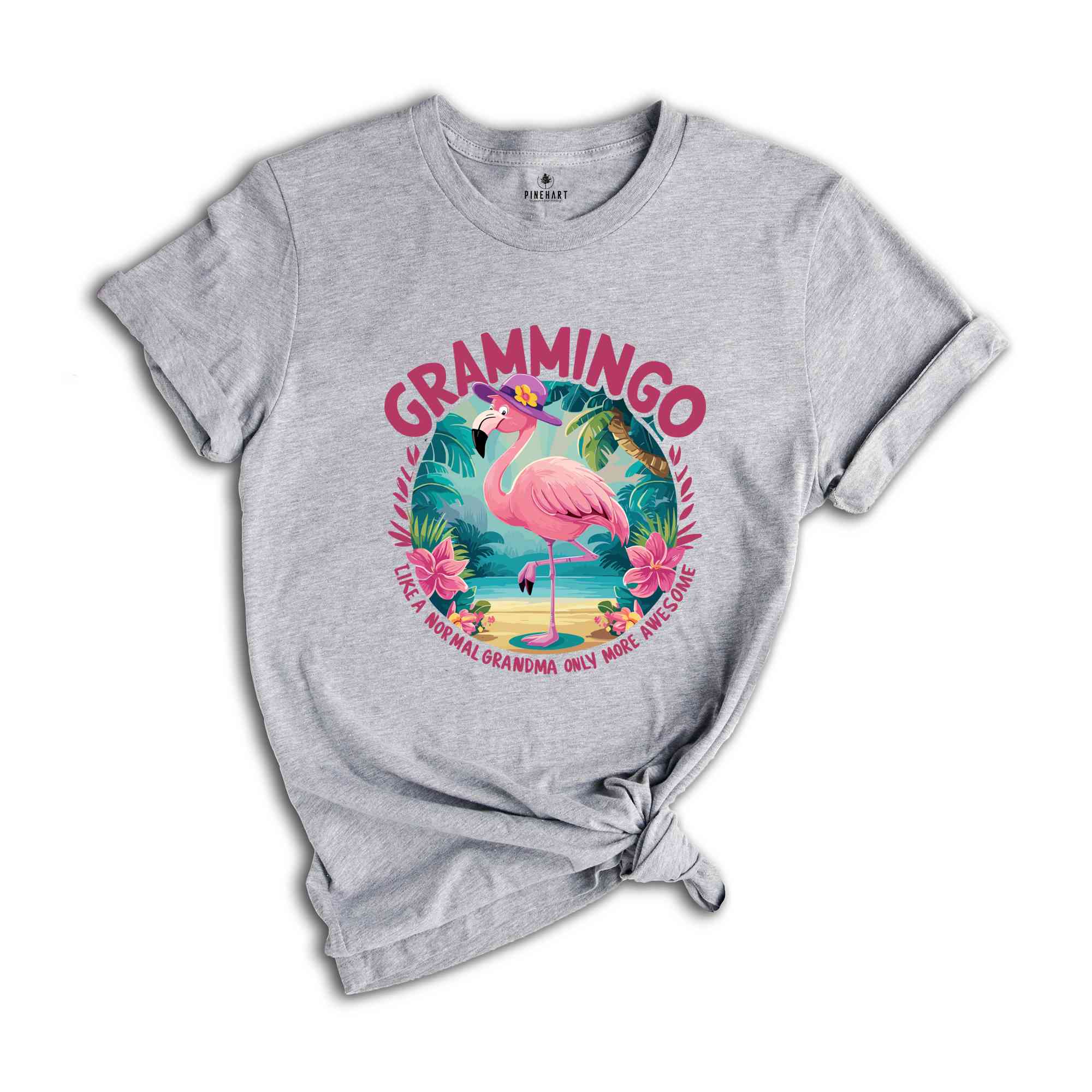 Grammingo Grandma Shirt, Grandma Gift, Grandma Shirt, Flamingo Grammingo Like A Normal Grandma Only More Awesome TShirt